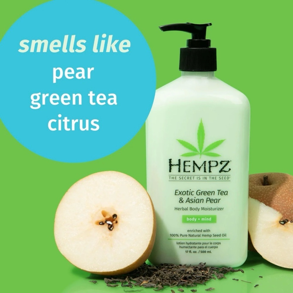 Hemptz Exotic Green Tea & Asian Pear
Herbal Body Moisturizer NWT